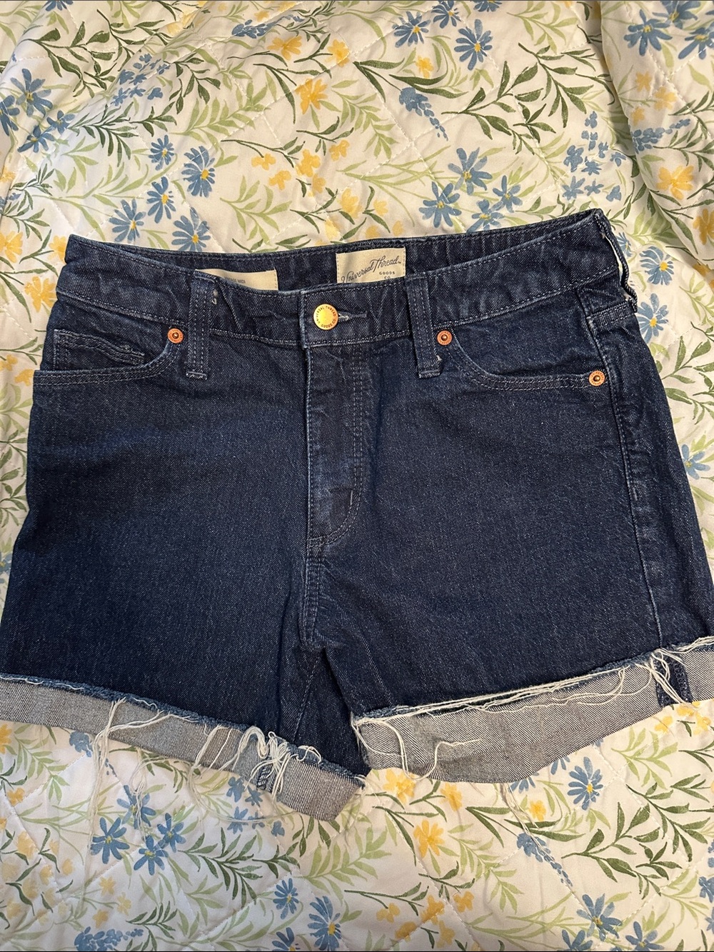 Universal Thread Dark Blue Rolled Hem Denim Shorts